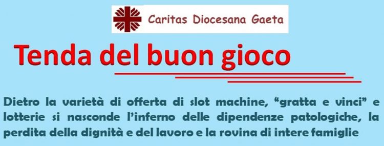 Caritas contro azzardo, prossimo appuntamento domenica 9 dicembre a Formia
